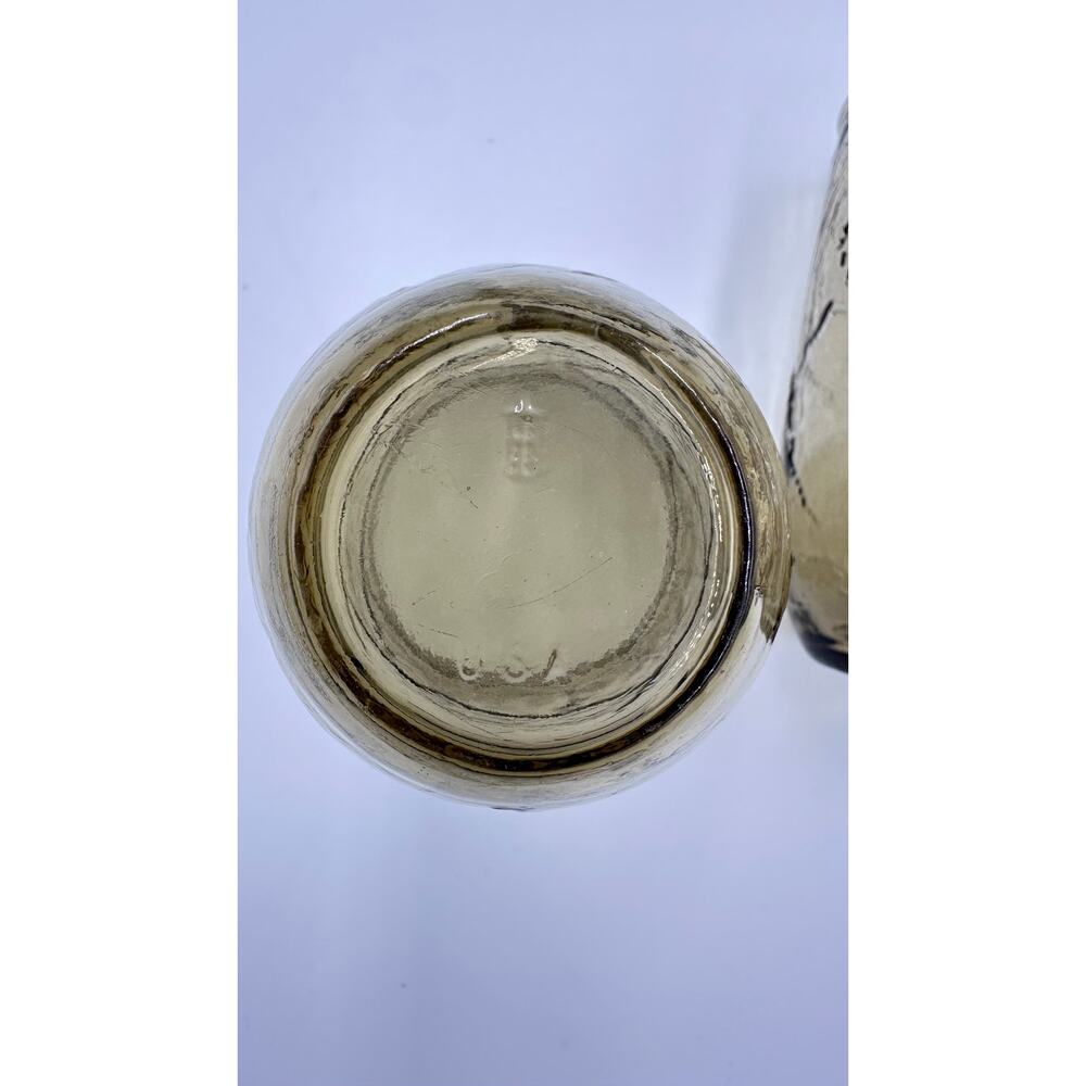 Anchor Hocking Vintage Brown Sherwood Crinkle Juice & Water Drinking Glasses 8pc - Picture 3 of 8
